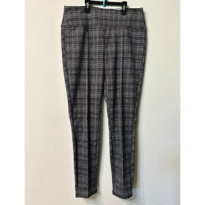 NWT Nine West High Rise Sculpting Solutions Legging Womens M Plaid Front Seam